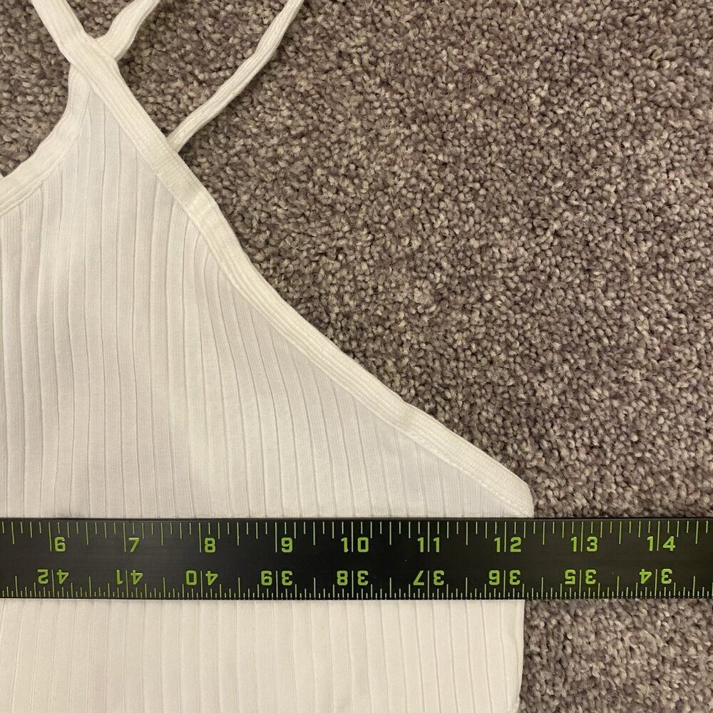 Zara Ribbed Cotton Blend Cut Out Bodysuit Women’s White Size S - Small - NWT - Picture 11 of 16